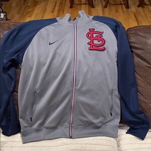 Nike Navy and Gray Men's Varsity Jacket